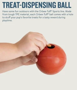 Planet Dog Durable Treat Dispensing & Fetch Dog Toy - Basketball New