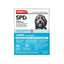 Prime100 SPD Slow Cooked Dog Food Single Protein Lamb & Rosemary 12 x 354g Outlet
