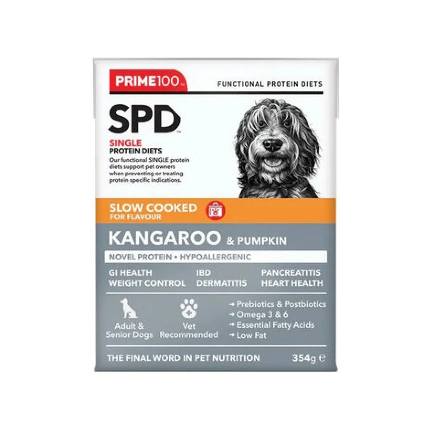 Prime100 SPD Slow Cooked Dog Food Single Protein Kangaroo & Pumpkin 12 x 354g Online