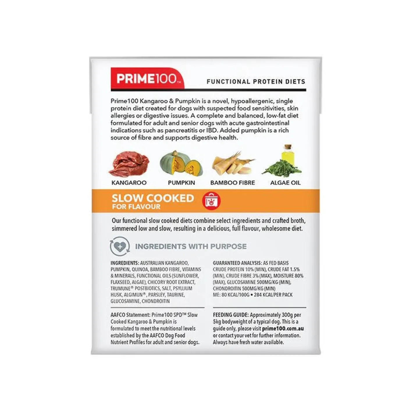 Prime100 SPD Slow Cooked Dog Food Single Protein Kangaroo & Pumpkin 12 x 354g Online