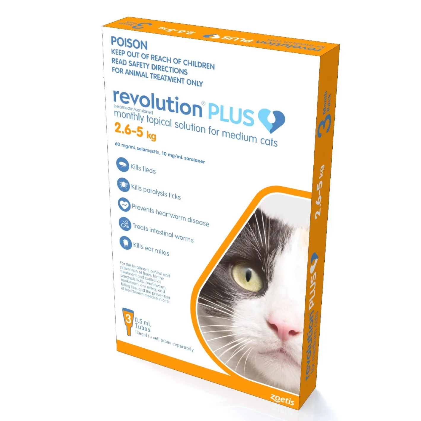 Revolution PLUS Flea, Worm & Tick Topical Prevention for Kittens & Adult Cats 3-Pack Outlet