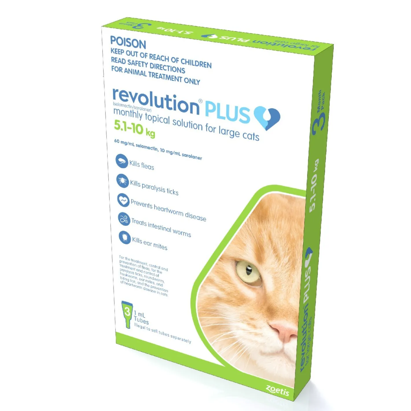 Revolution PLUS Flea, Worm & Tick Topical Prevention for Kittens & Adult Cats 3-Pack Outlet