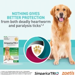 Simparica Trio Flea, Tick & Heartworm Chew for Puppy Dogs 2.6-5kg - 3-Pack Online