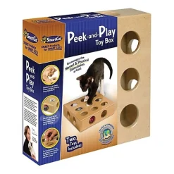 SmartCat Smart Cat Original Peek-and-Play Interactive Cat Toy Box with Bonus Toys Clearance