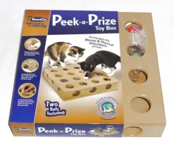 SmartCat Peek-and-Prize Large Toy Box Interactive Wooden Cat Toy Fashion