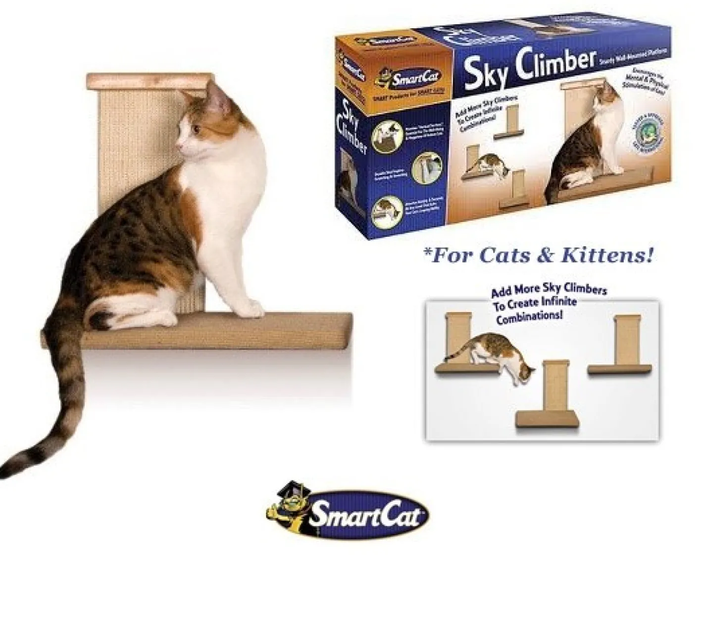SmartCat Sky Climber Wall Mounted Cat Scratching Post Best