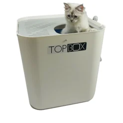 SmartCat The Ultimate Topbox Cat Litter tray with scoop - White Clearance