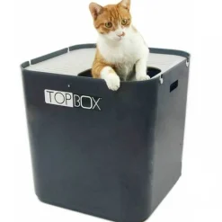 SmartCat The Ultimate Topbox Top Entry Cat Litter Tray with Scoop - Gray Hot