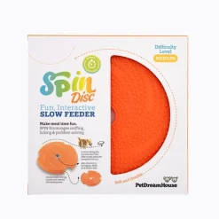 Pet DreamHouse SPIN Interactive 2-in-1 Slow Feeder Lick Pad & Frisbee for Dogs Clearance