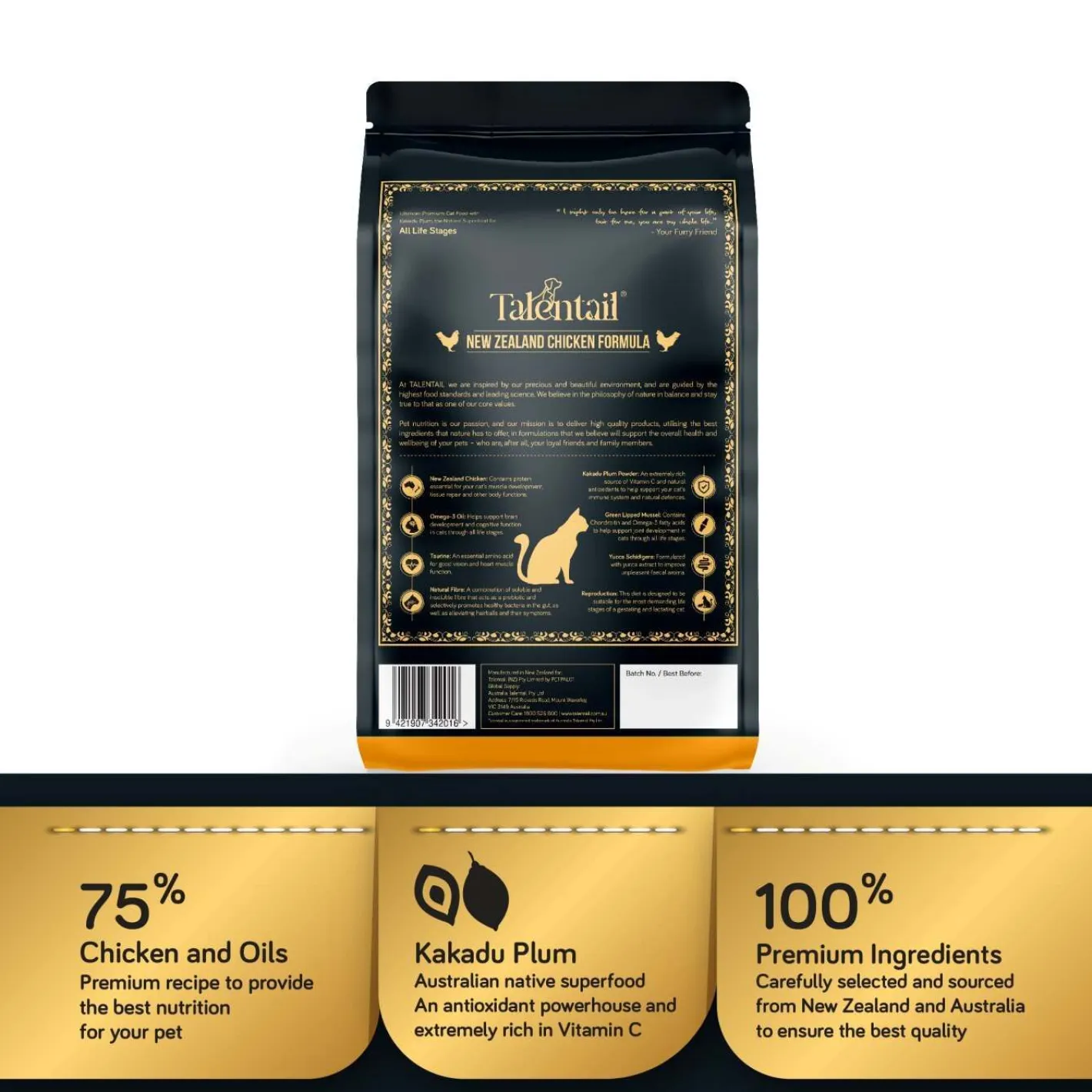 Talentail Ultimate NZ Chicken with Kakadu Plum Premium Cat Food 1.5kg Discount