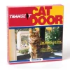 Transcat Pet Door Cat Flap for Doors, Walls & Glass - White - 4 Way Lock New