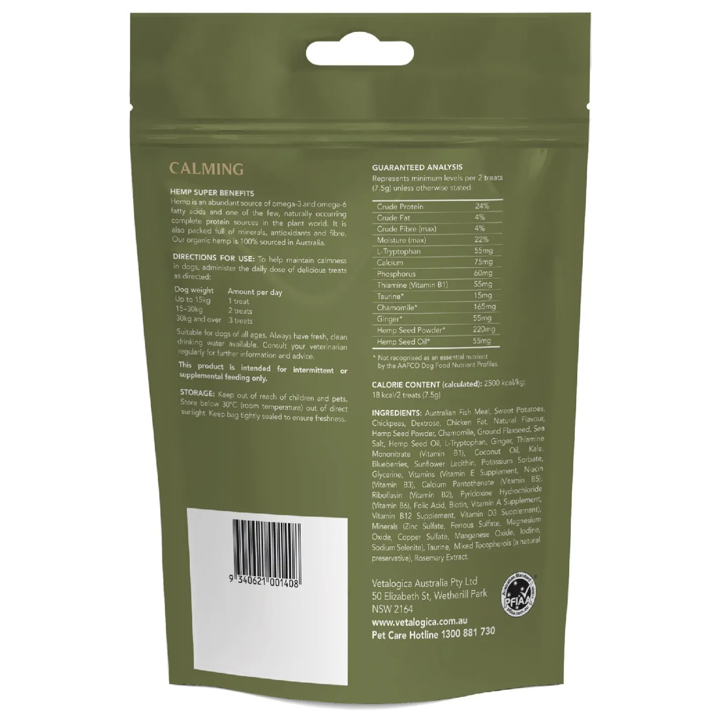 Vetalogica Hemp Clinicals Calming Dog Treats 225g Clearance