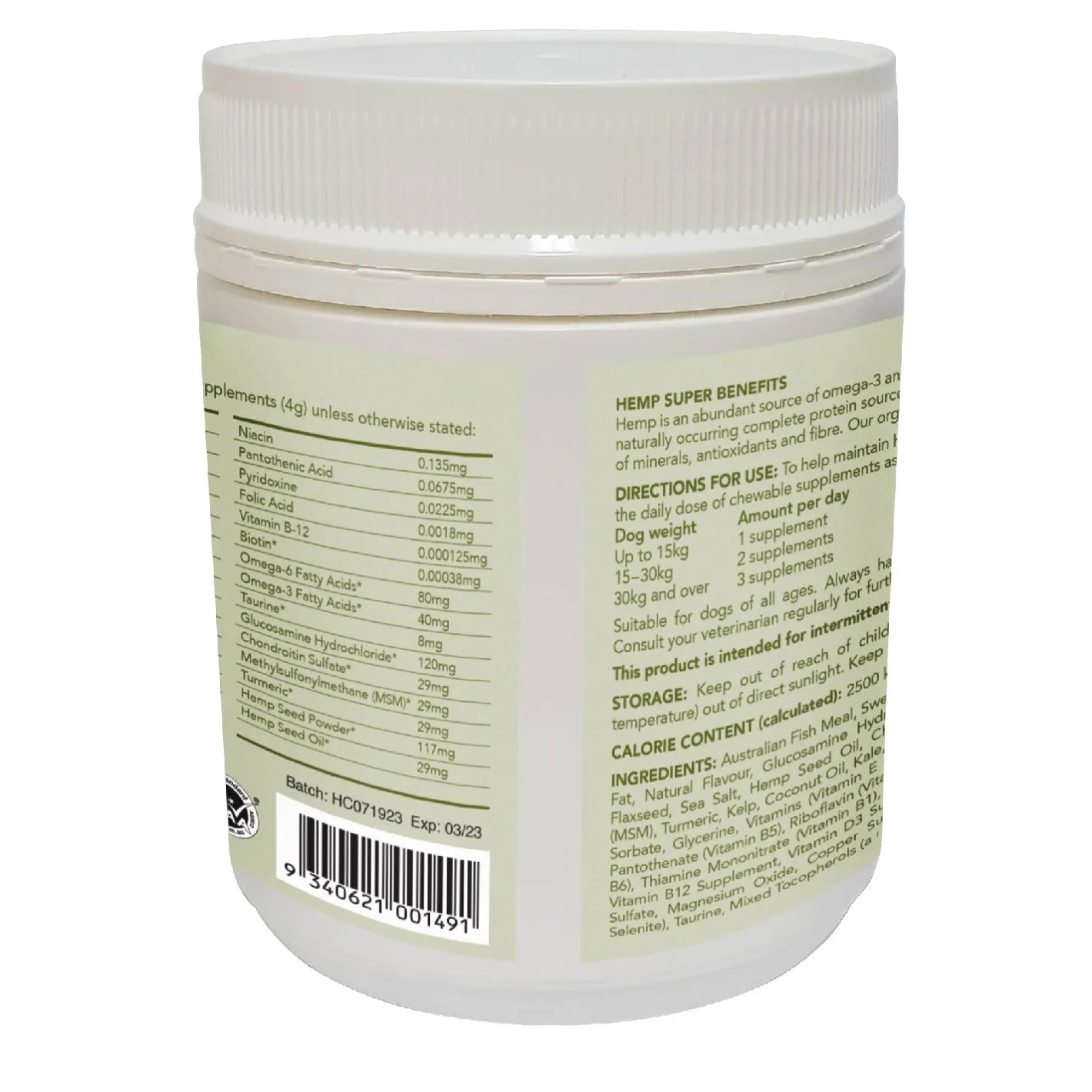 Vetalogica Hemp Clinicals Hip & Joint Plus Dog Supplement 300g Discount