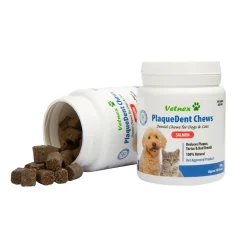 Vetnex Plaque Control Dental Chews for Dogs & Cats 100 chews - Liver/Salmon or Vegie New