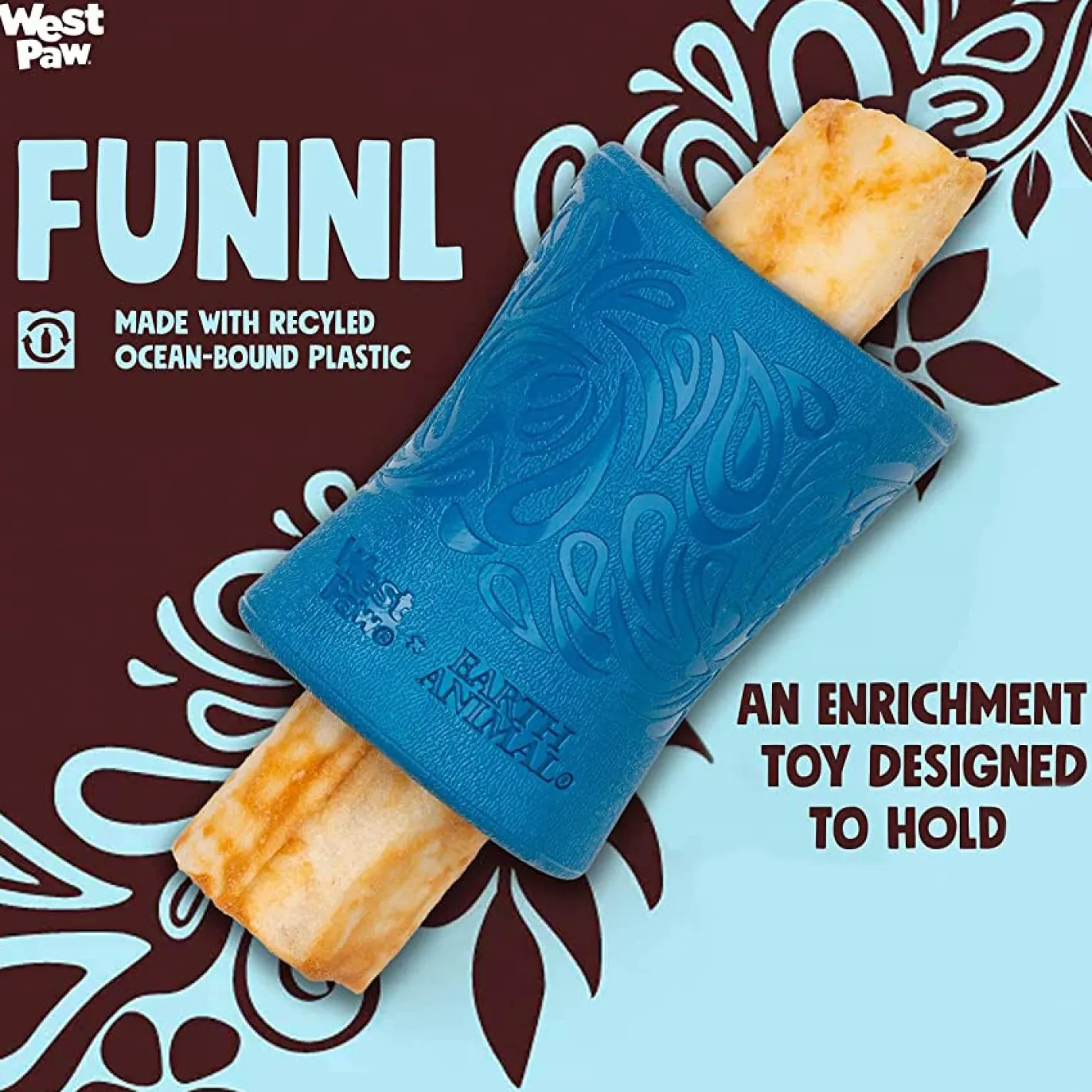 West Paw Funnl Dog Treat & Chew Hiding Toy for Moderate Chewers Fashion