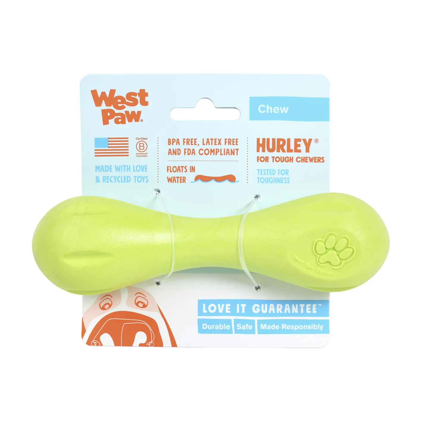 West Paw Hurley Fetch Toy for Tough Dogs Outlet