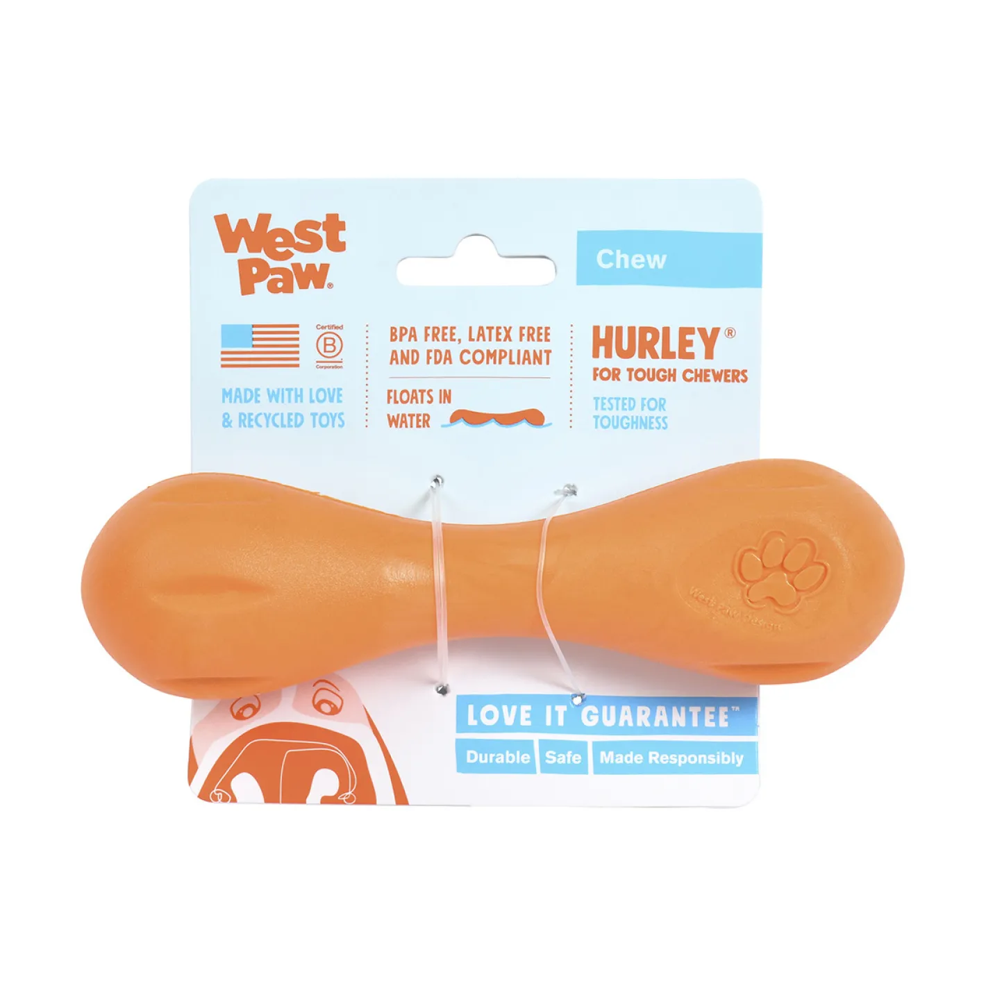 West Paw Hurley Fetch Toy for Tough Dogs Outlet