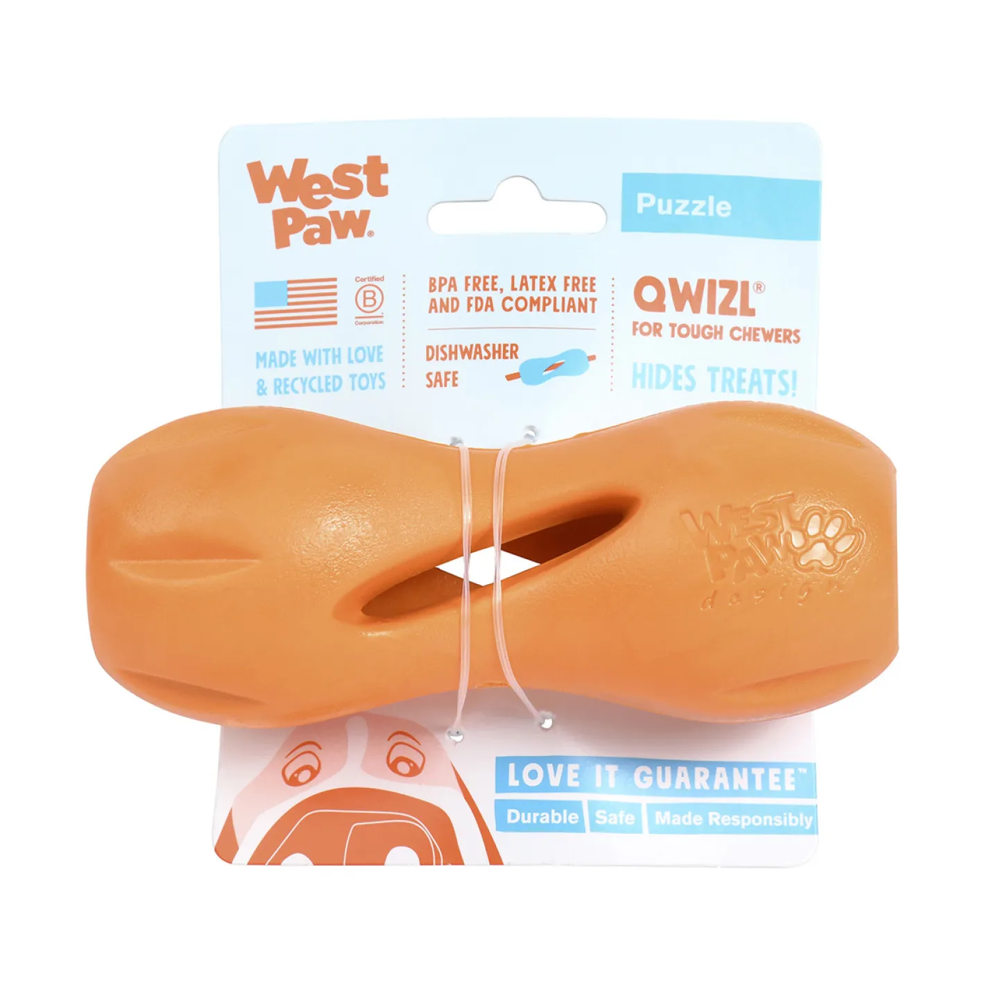West Paw Qwizl Treat Dispensing Dog Toy - Treat Dispensing Dog Toy Outlet