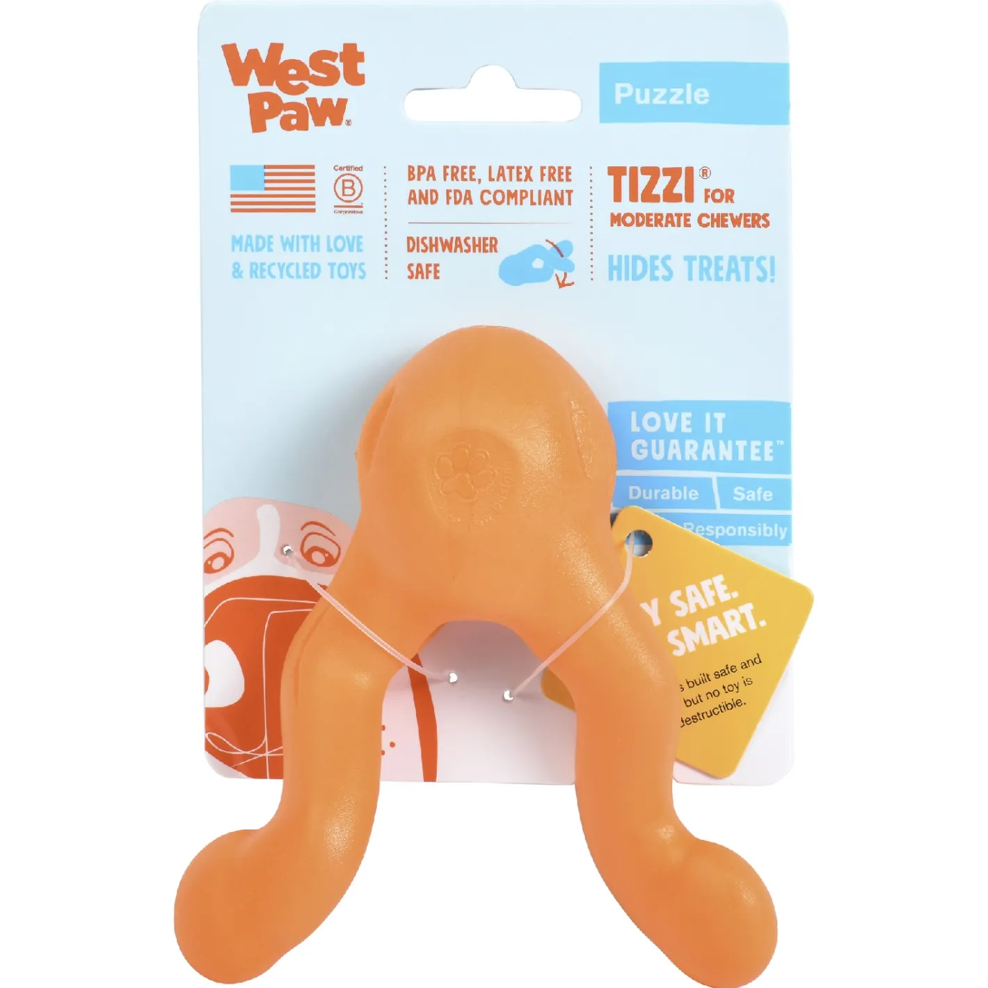 West Paw Tizzi Treat & Tug Toy for Tough Dogs Hot