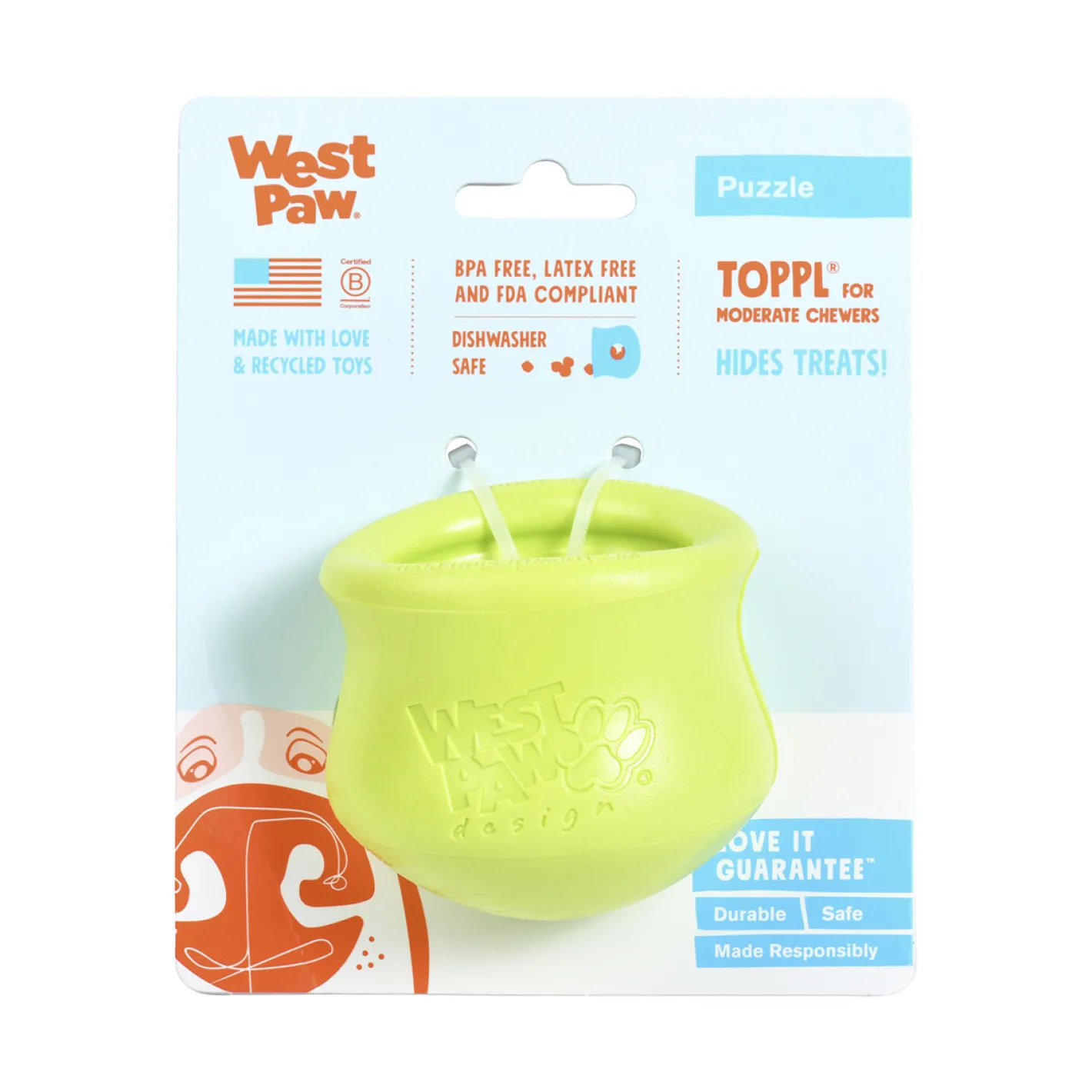 West Paw Toppl Treat Dispensing Wobbling Dog Toy & Food Bowl Fashion