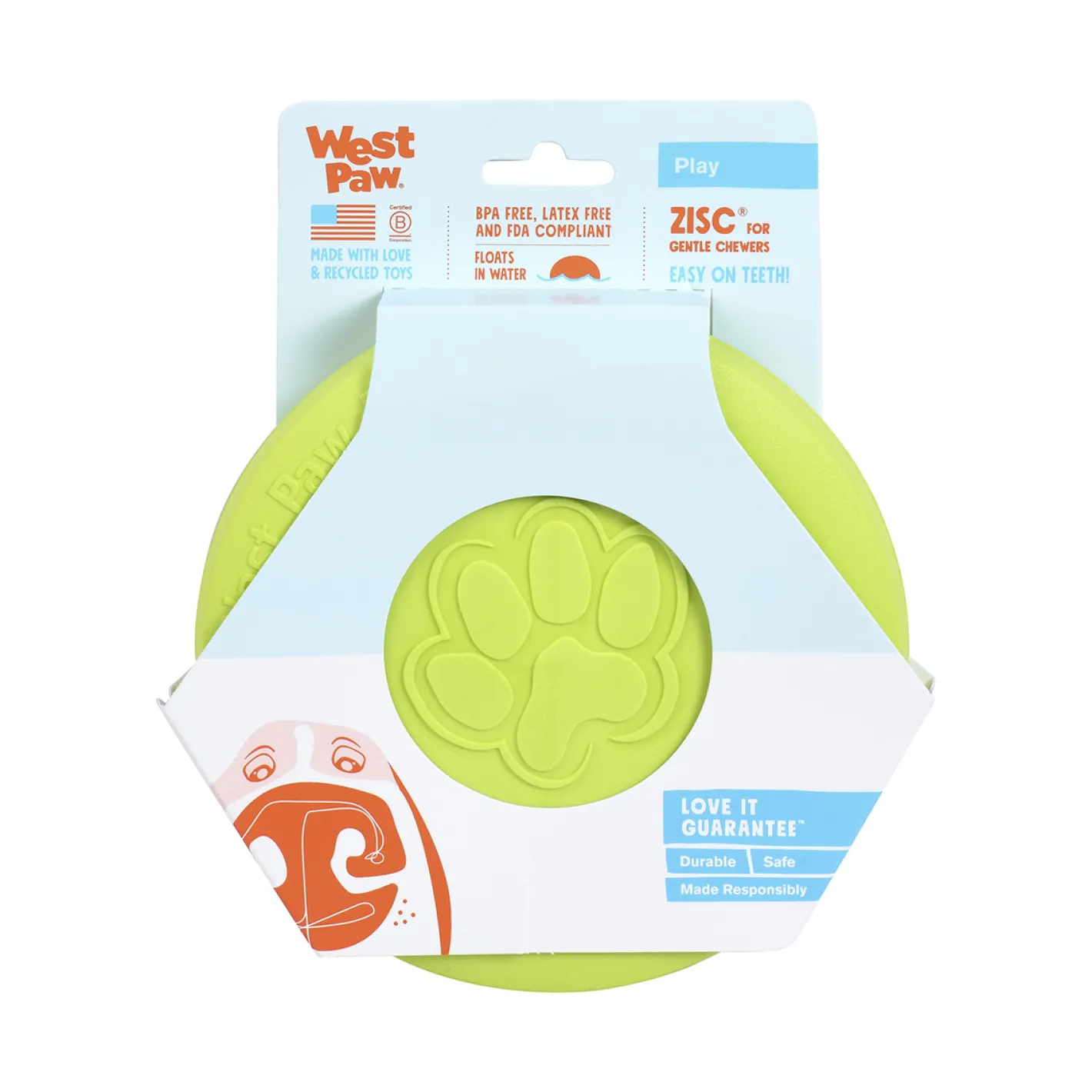 West Paw Zisc Flying Disc Fetch Dog Toy Fashion