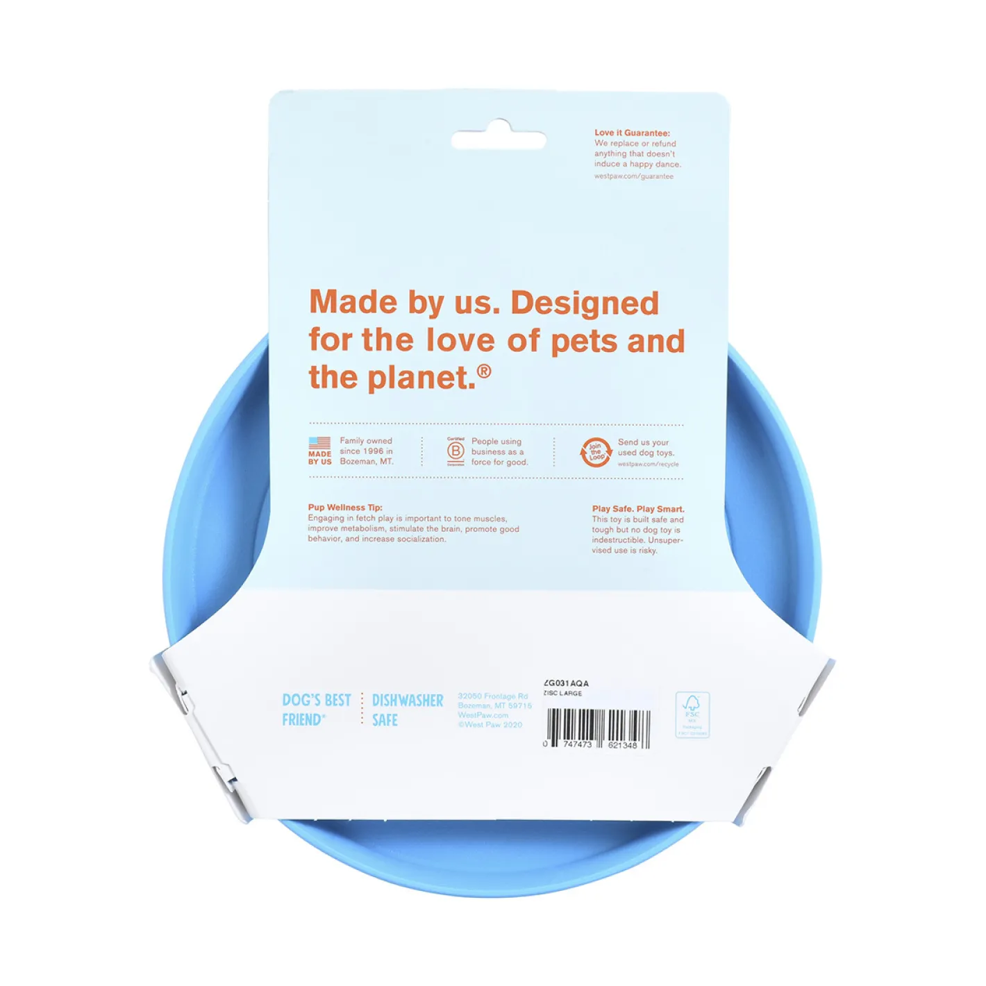 West Paw Zisc Flying Disc Fetch Dog Toy Fashion