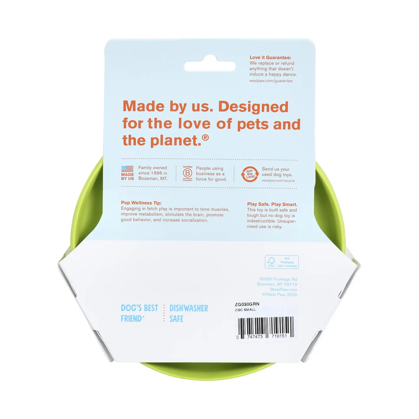 West Paw Zisc Flying Disc Fetch Dog Toy Fashion