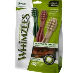 Whimzees Grain Free Veggie Dental Treats Toothbrush for X-Small Dogs - 48-Pack Fashion