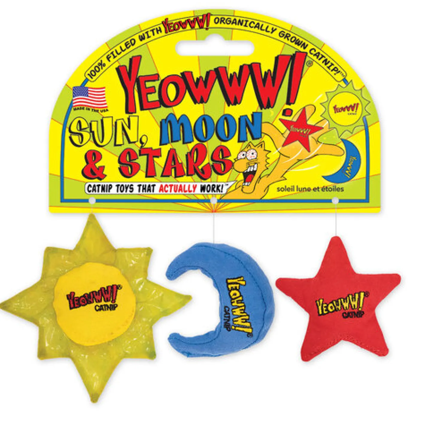 Yeowww ! Cat Toys with Pure American Catnip - Sun Moon and Stars New