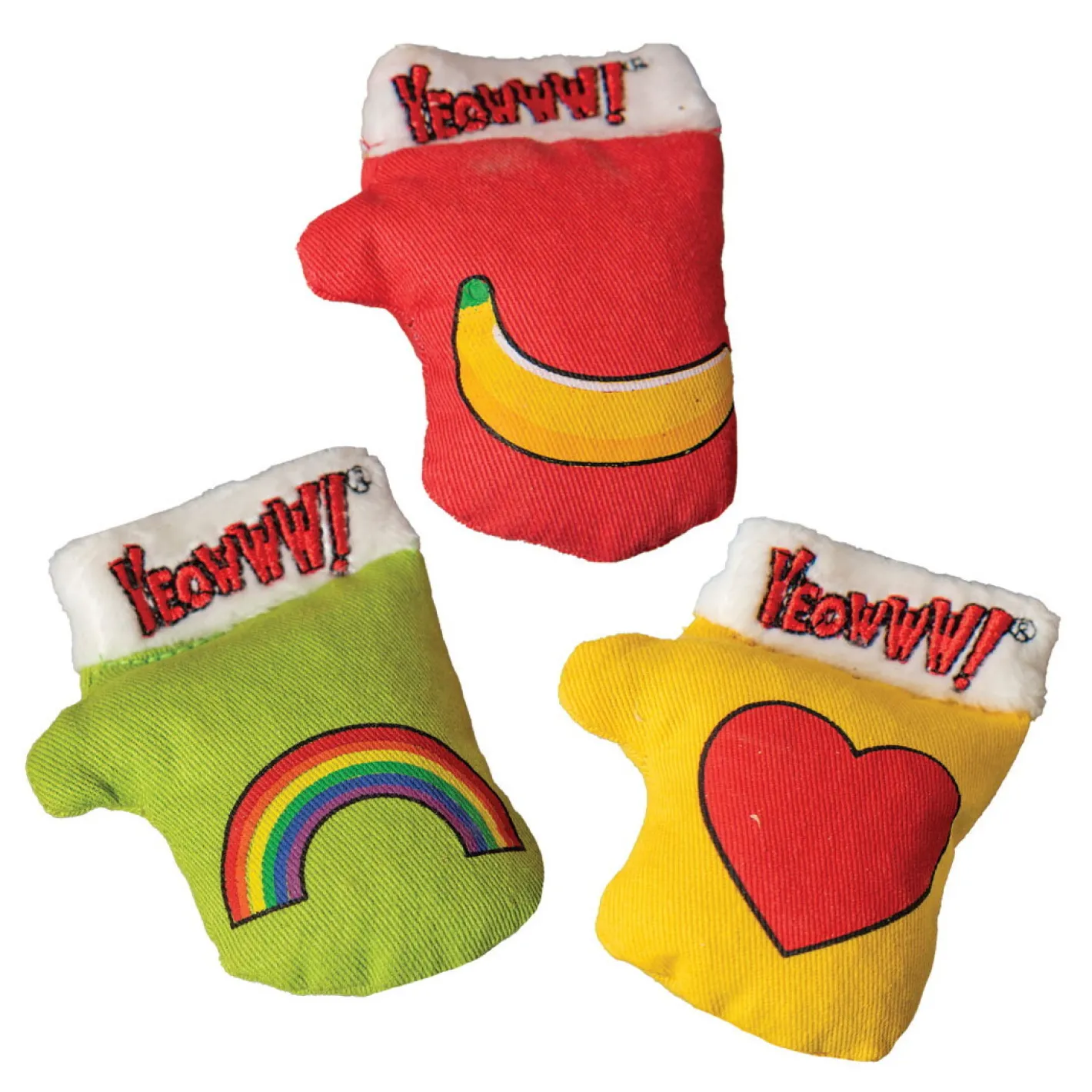 Yeowww Holiday Kitten Mittens Cat Toys - Pack of 3 Organic Catnip Toys Made in USA Fashion