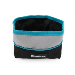 Zippy Paws Adventure Bowl On-the-Go Food & Water Bowl in Teal or Pink Trim Best