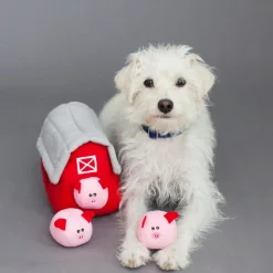 Zippy Paws Burrow Bubble Babiez Interactive Squeaker Dog Toy - Pig Barn Hot