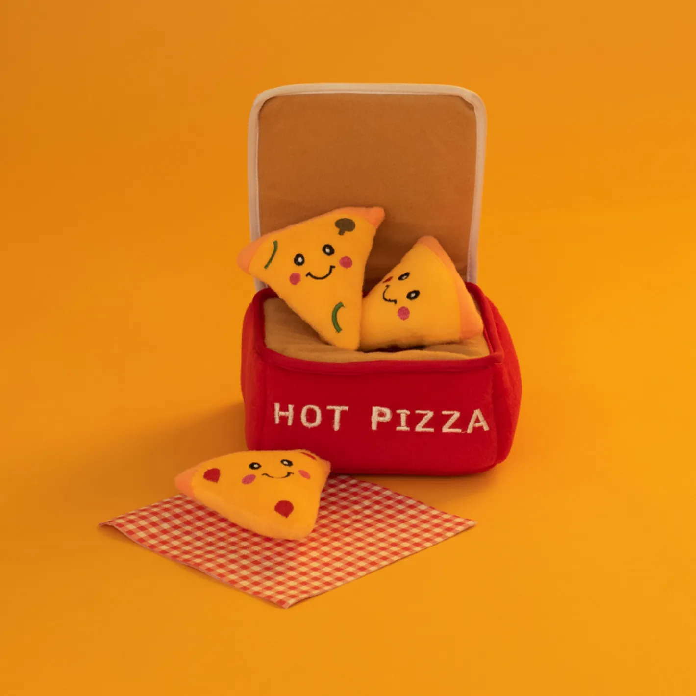 Zippy Paws Burrow Interactive Dog Toy - Pizza Box with 3 Squeaker Toys Fashion