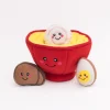 Zippy Paws Burrow Interactive Dog Toy - Ramen Bowl with 3 Squeaker Toys New