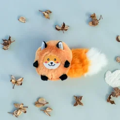 Zippy Paws Bushy Throw Crinkly Plush Fetch Dog Toy - Fox Hot