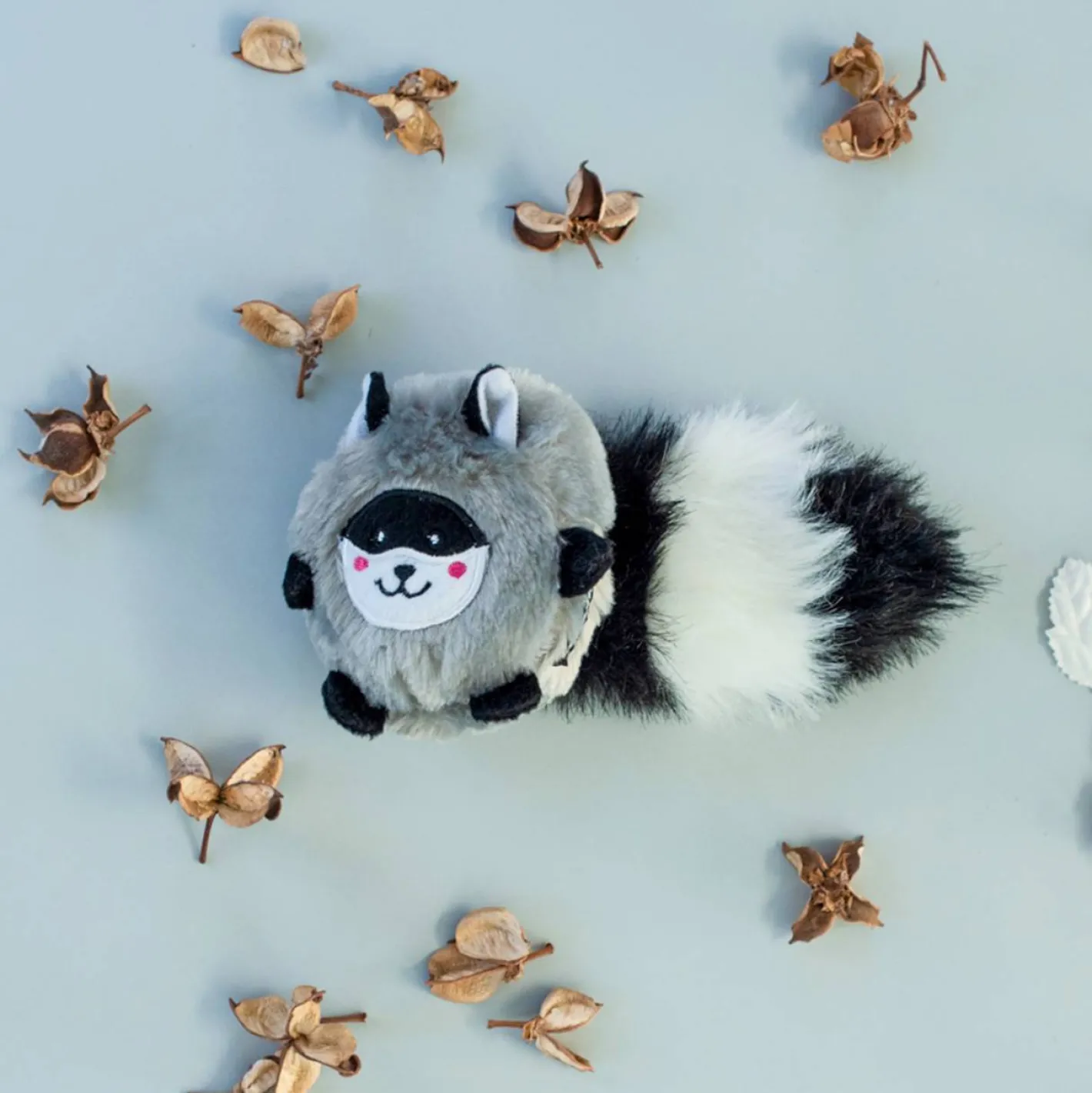 Zippy Paws Bushy Throw Crinkly Plush Fetch Dog Toy - Raccoon Sale