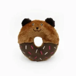 Zippy Paws Donutz Buddies Plush Squeaker Dog Toy - Bear Sale