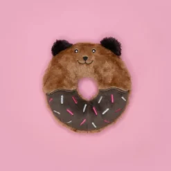Zippy Paws Donutz Buddies Plush Squeaker Dog Toy - Bear Sale