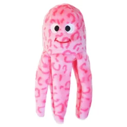 Zippy Paws Floppy Jelly Pink Octopus Squeaker Plush Dog Toy New