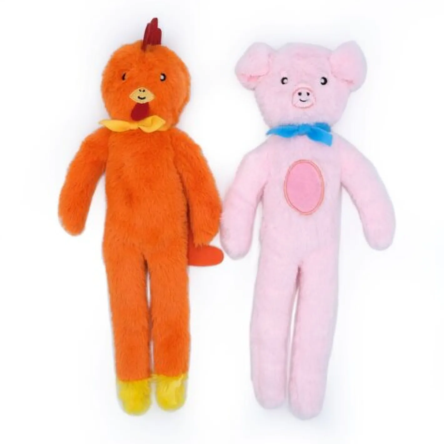 Zippy Paws Fluffy Peltz Plush Squeaker Dog Toy - Chicken & Pig 2-Pack Best