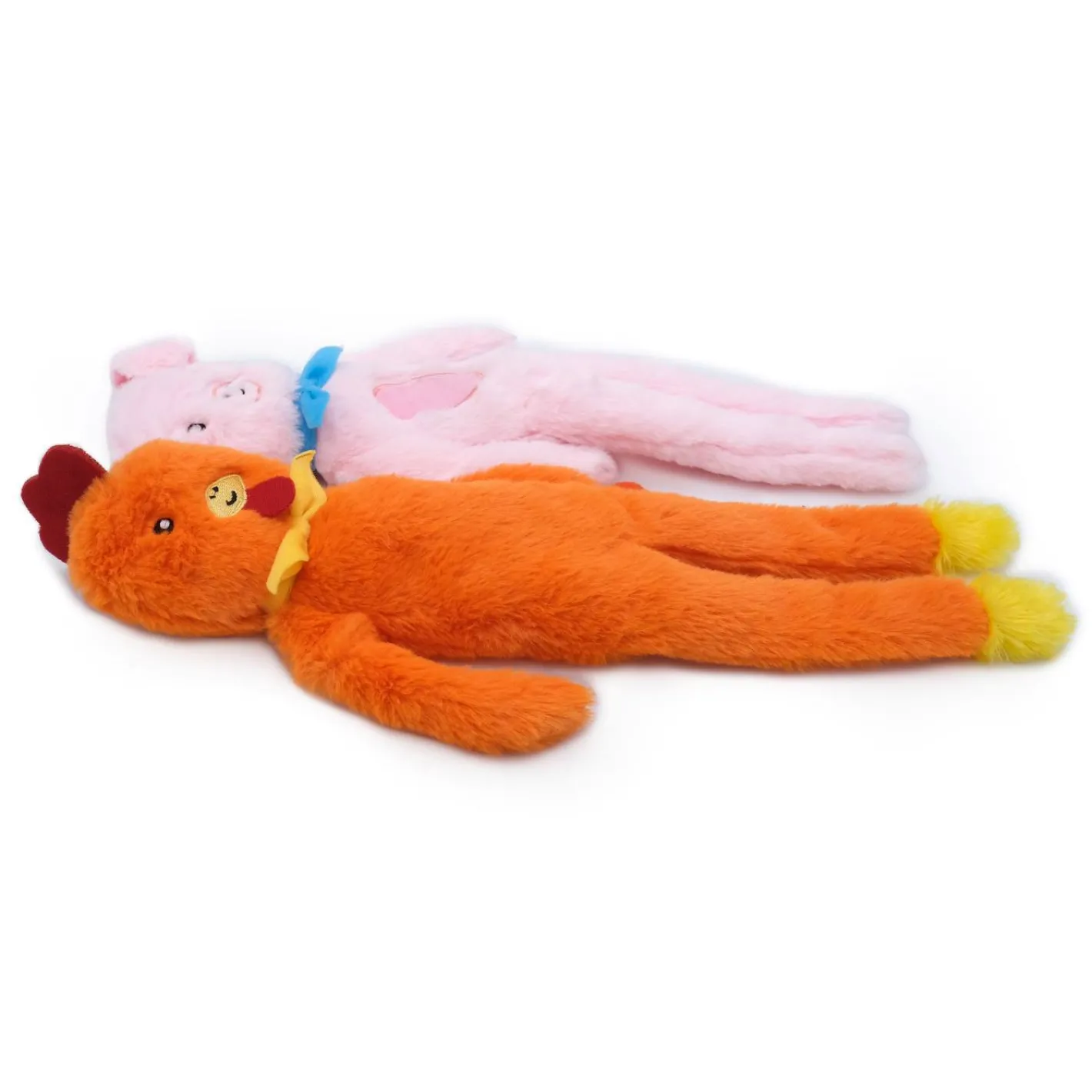 Zippy Paws Fluffy Peltz Plush Squeaker Dog Toy - Chicken & Pig 2-Pack Best