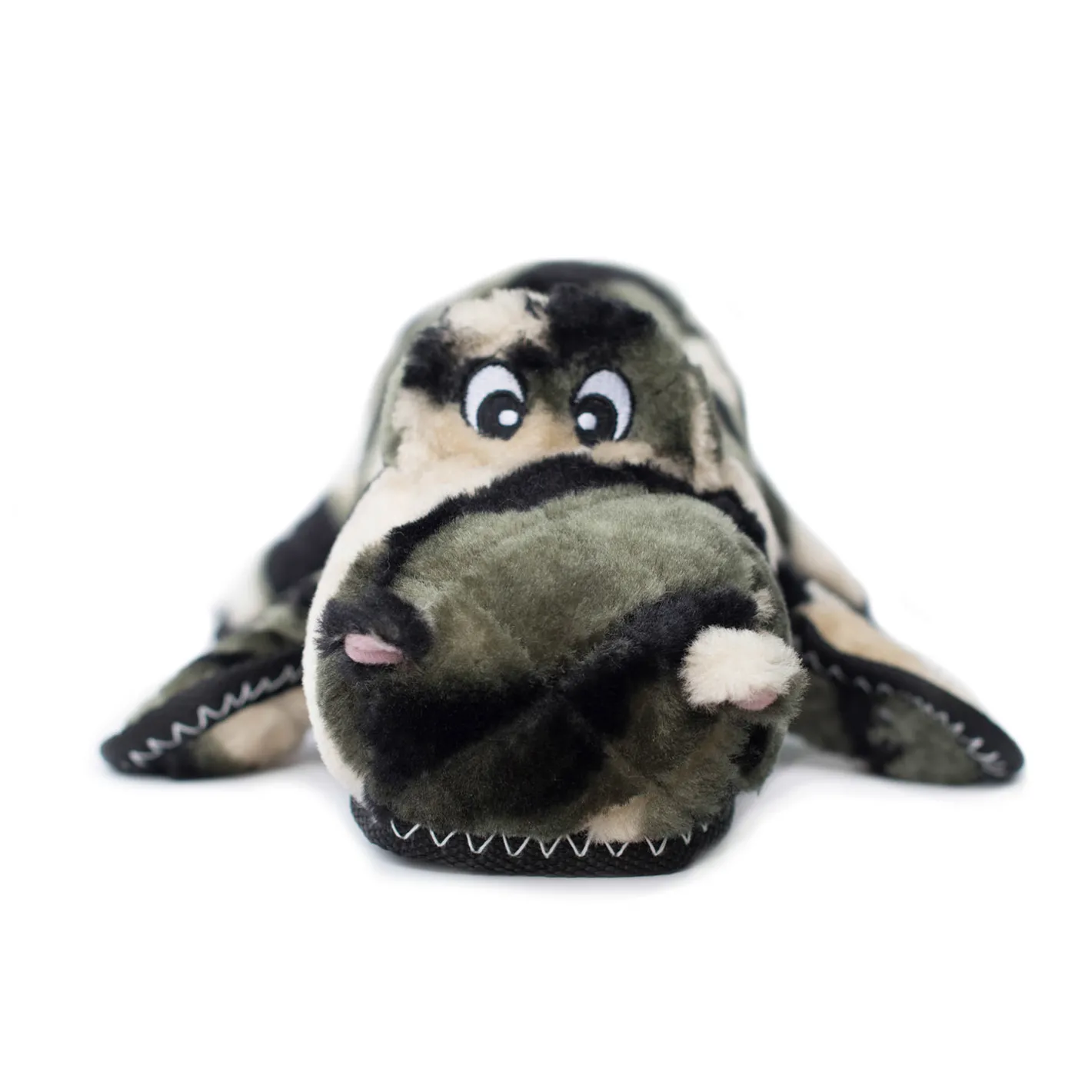 Zippy Paws Grunterz Plush Z-Stitch Dog Toy - Cameron the Camo Gator Sale