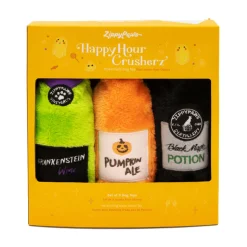 Zippy Paws Happy Hour Halloween Crusherz Squeaker Bottle Dog Toy - 3-Pack Clearance
