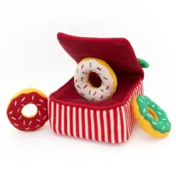 Zippy Paws Holiday Burrow Dog Toy - Christmas Donutz Box + 3 Squeaker Toys Discount