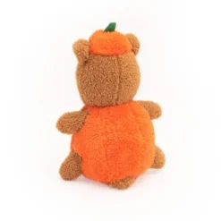 Zippy Paws Holiday Cheeky Chumz Plush Dog Toy - Halloween Pumpkin Bear Hot