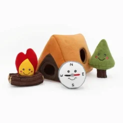 Zippy Paws Interactive Burrow Dog Toy - Camping Tent New