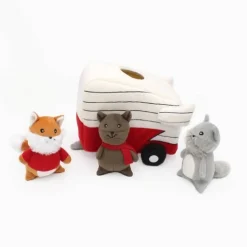 Zippy Paws Interactive Burrow Dog Toy - Retro Camper Sale