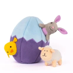 Zippy Paws Interactive Burrow Plush Dog Toy - Easter Egg and Friends Best