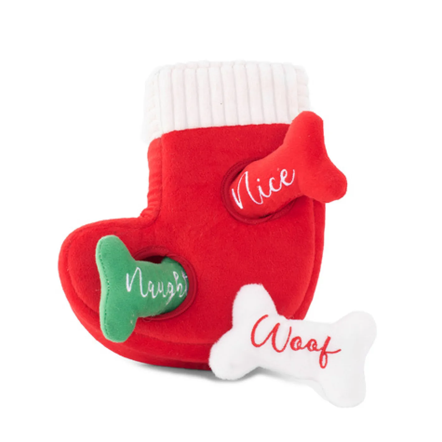 Zippy Paws Interactive Dog Toy - Holiday Burrow - Naughty or Nice Stocking Sale
