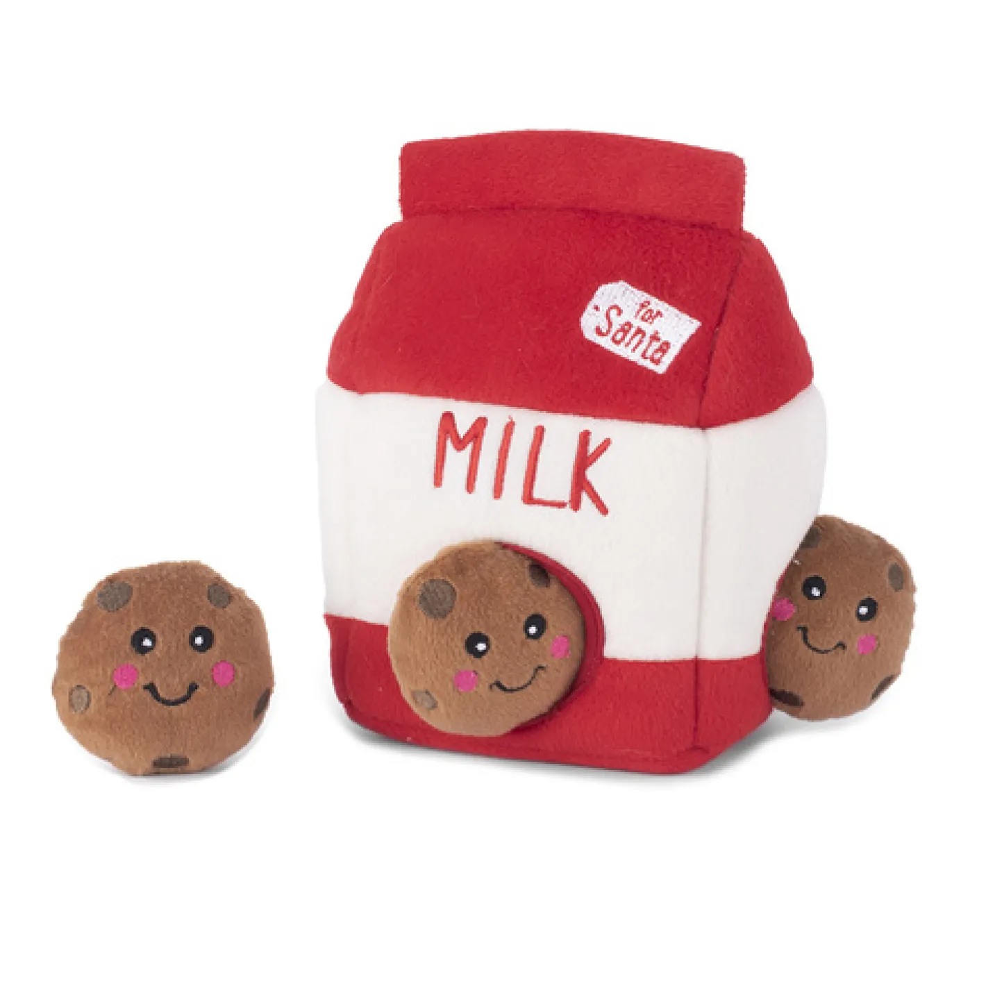 Zippy Paws Interactive Dog Toy - Holiday Burrow - Santa's Milk and Cookies Fashion